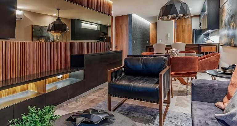 Airbnb - Departamento de Lujo en Mérida - Sala